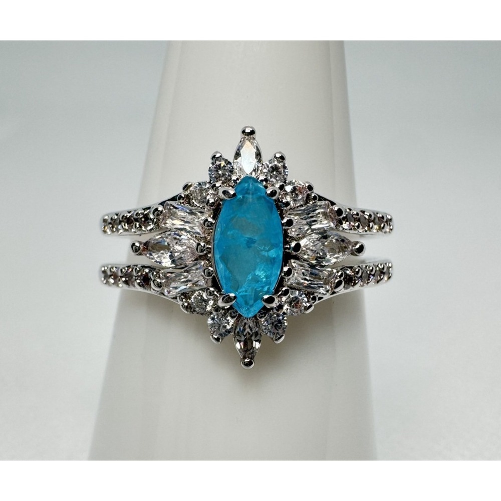 Size 8 Bomb Party Ring - RBP6373 Coming in Hot - Aqua Blue Quartz